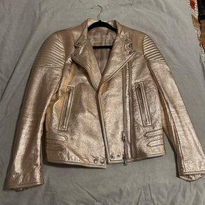 Givenchy Rose Gold Lambskin Moto Jacket, size 40